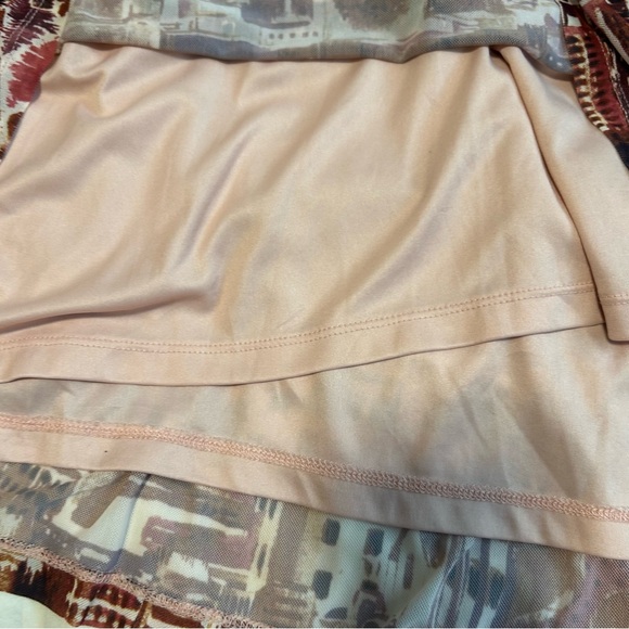 Catherines Pink and Brown Scenic Print Short Sleeve Tunic - Picture 6 of 8